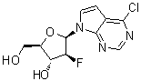 structure of CAS# 169516-60-3, 4-Chloro-7-(2-deoxy-2-fluoro-beta-D-arabinofuranosyl)-7H-pyrrolo[2,3-d]pyrimidine