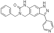structure of CAS# 1695533-89-1, 1,5,6,8-Tetrahydro-6-(phenylmethyl)-3-(4-pyridinyl)-7H-pyrazolo[4,3-g]quinazolin-7-one