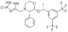 结构式 CAS# 170729-76-7, 5-[[(2R,3S)-2-[(1R)-1-[3,5-双(三氟甲基)苯基]乙氧基]-3-苯基-4-吗啉基]甲基]-1,2-二氢-3H-1,2,4-三唑-3-酮