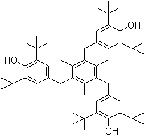 structure of CAS# 1709-70-2, 1,3,5-Trimethyl-2,4,6-tris(3,5-di-tert-butyl-4-hydroxybenzyl)benzene;2,4,6-Tris(3',5'-di-tert-butyl-4'-hydroxybenzyl)mesitylene; Antioxidant 330; Evernox 1330