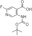 structure of CAS# 171178-42-0, 5-tert-Butoxycarbonylamino-2-fluoroisonicotinic acid;5-[[(1,1-Dimethylethoxy)carbonyl]amino]-2-fluoro-4-pyridinecarboxylic acid