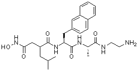 structure of CAS# 171235-71-5, N-[2-[2-(Hydroxyamino)-2-oxoethyl]-4-methyl-1-oxopentyl]-3-(2-naphthalenyl)-L-alanyl-N-(2-aminoethyl)-L-alaninamide