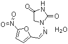 structure of CAS# 17140-81-7, Nitrofurantoin monohydrate;1-(((5-Nitro-2-furanyl)methylene)amino)-2,4-imidazolidinedione monohydrate