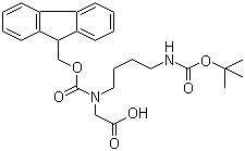 结构式 CAS# 171856-09-0, N-芴甲氧羰基-N-(4-叔丁氧羰基氨基丁基)甘氨酸
