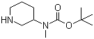 structure of CAS# 172478-01-2, 3-(N-Boc-N-methyl)aminopiperidine;tert-Butyl methyl(piperidin-3-yl)carbamate