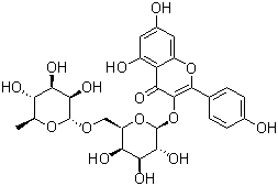 结构式 CAS# 17297-56-2, 山奈酚 3-O-洋槐糖苷