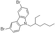 结构式 CAS# 173063-52-0, N-(2-乙基己基)-3,6-二溴咔唑