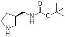 structure of CAS# 173340-25-5, (R)-3-N-Boc-aminomethylpyrrolidine;tert-Butyl (3R)-pyrrolidin-3-ylmethylcarbamate