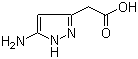 (5-Aminopyrazol-3-yl)acetic acid molecular structure (CAS 174891-10-2)
