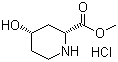 结构式 CAS# 175671-44-0, (2R,4S)-4-羟基哌啶-2-羧酸甲酯盐酸盐