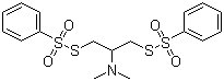 结构式 CAS# 17606-31-4, 杀虫磺; S,S'-[2-(二甲基氨基)-1,3-丙二基]二苯硫代磺酸酯