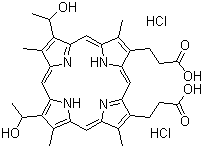 结构式 CAS# 17696-69-4, 血卟啉二盐酸盐