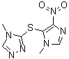 4-Methyl-3-[(1-methyl-4-nitro-1H-imidazol-5-yl)thio]-4H-1,2,4-triazole molecular structure (CAS 177653-76-8)