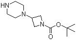 structure of CAS# 178311-48-3, 1-(tert-Butoxycarbonyl)-3-(1-piperazinyl)azetidine;3-(Piperazin-1-yl)azetidine-1-carboxylic acid tert-butyl ester; tert-Butyl 3-(1-piperazinyl)-1-azetidinecarboxylate