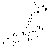 N-[3-[4-Amino-7-(2-deoxy-beta-D-erythro-pentofuranosyl)-7H-pyrrolo[2,3-d]pyrimidin-5-yl]-2-propyn-1-yl]-2,2,2-trifluoroacetamide molecular structure (CAS 178420-75-2)