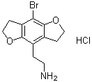 structure of CAS# 178557-21-6, 8-Bromo-2,3,6,7-tetrahydrobenzo[1,2-b:4,5-b']difuran-4-ethanamine hydrochloride