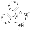 structure of CAS# 17875-55-7, 1,1,5,5-Tetramethyl-3,3-diphenyltrisiloxane;Bis(dimethylsiloxy)diphenylsilane; Tetramethyl diphenyl dihydrogen trisiloxane