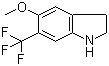 结构式 CAS# 178896-79-2, 5-甲氧基-6-(三氟甲基)吲哚啉