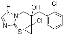 structure of CAS# 178928-70-6, Prothioconazole;2-[2-(1-Chlorocyclopropyl)-3-(2-chlorophenyl)-2-hydroxypropyl]-1,2-dihydro-3H-1,2,4-triazole-3-thione