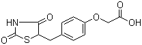 结构式 CAS# 179087-93-5, 4-(2,4-二氧代噻唑啉-5-基甲基)苯氧乙酸