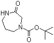 structure of CAS# 179686-38-5, tert-Butyl 3-oxo-1,4-diazepane-1-carboxylate;tert-Butyl Hexahydro-3-oxo-1H-1,4-diazepine-1-carboxylate
