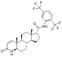 structure of CAS# 1796930-46-5, Dutasteride;(1R,3aS,3bS,5aR,9aR,9bS,11aS)-N-[2,5-bis(trifluoromethyl)phenyl]-9a,11a-dimethyl-7-oxo-1,2,3,3a,3b,4,5,5a,6,9b,10,11-dodecahydroindeno[5,4-f]quinoline-1-carboxamide