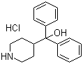 structure of CAS# 1798-50-1, Diphenylpiperidin-4-ylmethanol hydrochloride;alpha,alpha-Diphenylpiperidine-4-methanol hydrochloride; Azacyclonol hydrochloride