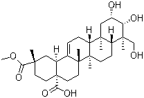 structure of CAS# 1802-12-6, Phytolaccagenine;Jaligonic acid 30-methyl ester; (2beta,3beta,4alpha,20beta)-2,3,23-Trihydroxyolean-12-ene-28,29-dioic acid 29-methyl ester
