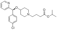 structure of CAS# 1807607-93-7, Bepotastine Isopropyl Ester;propan-2-yl 4-[4-[(S)-(4-chlorophenyl)-pyridin-2-ylmethoxy]piperidin-1-yl]butanoate