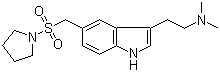 structure of CAS# 181183-52-8, Almotriptan;N,N-Dimethyl-2-[5-(pyrrolidin-1-ylsulfonylmethyl)-1H-indol-3-yl]ethanamine