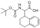结构式 CAS# 182291-95-8, 2-(叔丁氧羰基-氨基)-2-(1,2,3,4-四氢萘-1-基)乙酸