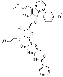 structure of CAS# 182496-01-1, N-Benzoyl-2'-O-methoxyethyl-5-O-dimethoxytrityl-5-methylcytidine;N-Benzoyl-5'-O-[bis(4-methoxyphenyl)phenylmethyl]-2'-O-(2-methoxyethyl)-5-methylcytidine