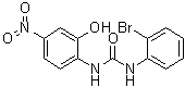 structure of CAS# 182498-32-4, N-(2-Hydroxy-4-nitrophenyl)-N'-(2-bromophenyl)urea;SB 225002