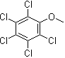 structure of CAS# 1825-21-4, Pentachloroanisole;Pentachloromethoxybenzene; Pentachlorophenol methyl ether; Pentachlorophenyl methyl ether