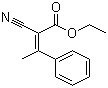 structure of CAS# 18300-89-5, Ethyl 2-cyano-3-phenylcrotonate;Ethyl 3-phenyl-2-cyano-2-butenoate