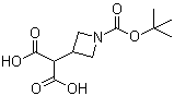 structure of CAS# 183062-97-7, 2-[1-[(tert-Butoxy)carbonyl]-3-azetidinyl]propanedioic acid;1-[(1,1-Dimethylethoxy)carbonyl]-3-azetidinyl]propanedioic acid