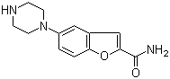 structure of CAS# 183288-46-2, 5-(1-Piperazinyl)benzofuran-2-carboxamide;1-(2-Aminocarbonylbenzofuran-5-yl)piperazine