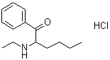 结构式 CAS# 18410-62-3, 2-(乙基氨基)苯己酮盐酸盐