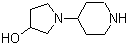 结构式 CAS# 184969-05-9, 1-(4-哌啶基)-3-吡咯烷醇