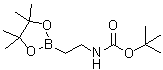 结构式 CAS# 1850305-79-1, N-[2-(4,4,5,5-四甲基-1,3,2-二氧硼杂环戊烷-2-基)乙基]氨基甲酸叔丁酯