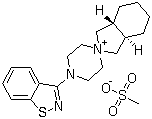 structure of CAS# 186204-37-5, (3aR,7aR)-4'-(1,2-Benzisothiazol-3-yl)octahydrospiro[2H-isoindole-2,1'-piperazinium] methanesulfonate
