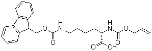 结构式 CAS# 186350-56-1, N6-[芴甲氧羰基]-N2-[(2-丙烯基氧基)羰基]-L-赖氨酸