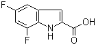 结构式 CAS# 186432-20-2, 5,7-二氟吲哚-2-甲酸