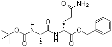 结构式 CAS# 18814-49-8, N-[叔丁氧羰基]-L-丙氨酰基-D-alpha-谷氨酰胺苄酯