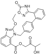 structure of CAS# 1883681-10-4, Azilsartan Impurity 21;3-Hydroxy-2-oxobutyl azilsartan ester