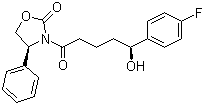structure of CAS# 189028-95-3, (4S)-3-[(5S)-5-(4-Fluorophenyl)-5-hydroxypentanoyl]-4-phenyl-1,3-oxazolidin-2-one;(4S)-4-Phenyl-3-[(5S)-5-(4-fluorophenyl)-5-hydroxypentanoyl]-1,3-oxazolidin-2-one