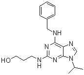 structure of CAS# 189232-42-6, Bohemine;2-(3-Hydroxypropylamino)-6-benzylamino-9-isopropylpurine; Bohemin