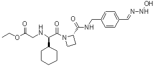 structure of CAS# 192939-46-1, Ximelagatran;N-[(1R)-1-Cyclohexyl-2-[(2S)-2-[[[[4-[(hydroxyamino)iminomethyl]phenyl]methyl]amino]carbonyl]-1-azetidinyl]-2-oxoethyl]glycine ethyl ester; Exanta; H 376/95
