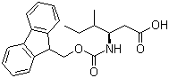 structure of CAS# 193954-27-7, Fmoc-L-beta-homoisoleucine;(3R,4S)-3-(9H-Fluoren-9-ylmethoxycarbonylamino)-4-methylhexanoic acid