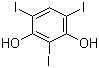 structure of CAS# 19403-92-0, 2,4,6-Triiodoresorcinol;2,4,6-Triiodobenzene-1,3-diol